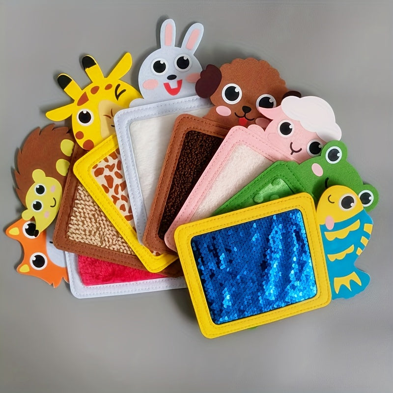 Kids' Animal Texture Recognition Plush Sensory Mats Set