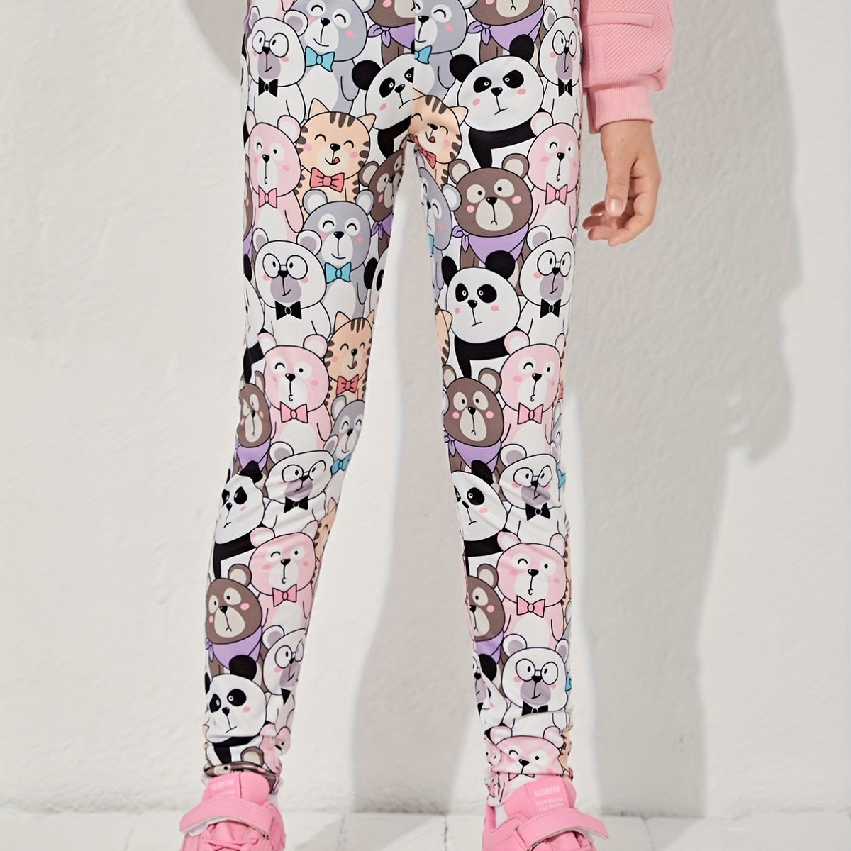 Girl's Cartoon Animal Graphic Leggings Stretch Pants