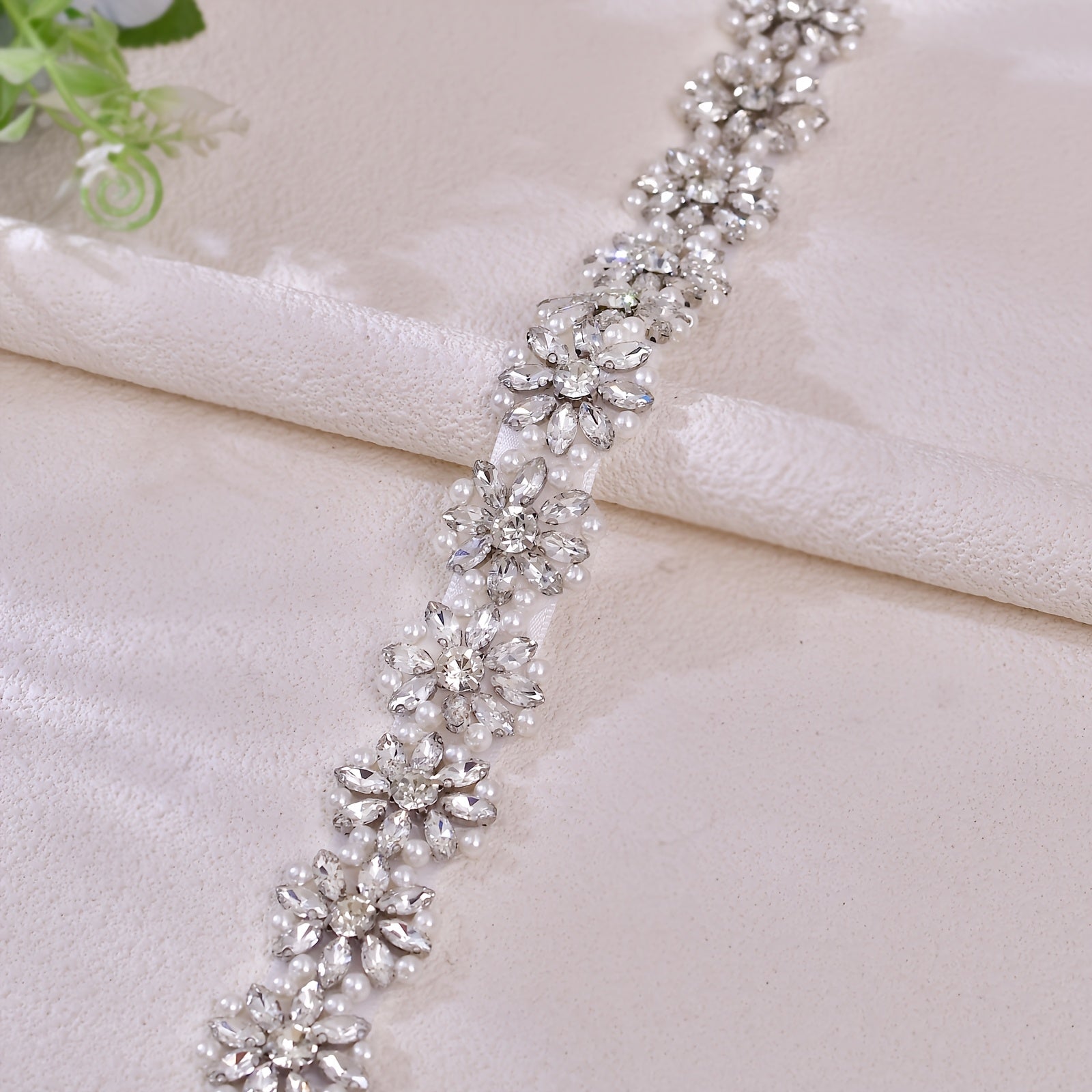 Silvery Rhinestone Beads Wedding Belt Dress Accessories