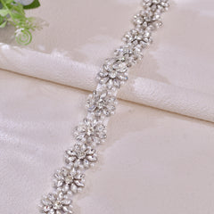 Silvery Rhinestone Beads Wedding Belt Dress Accessories