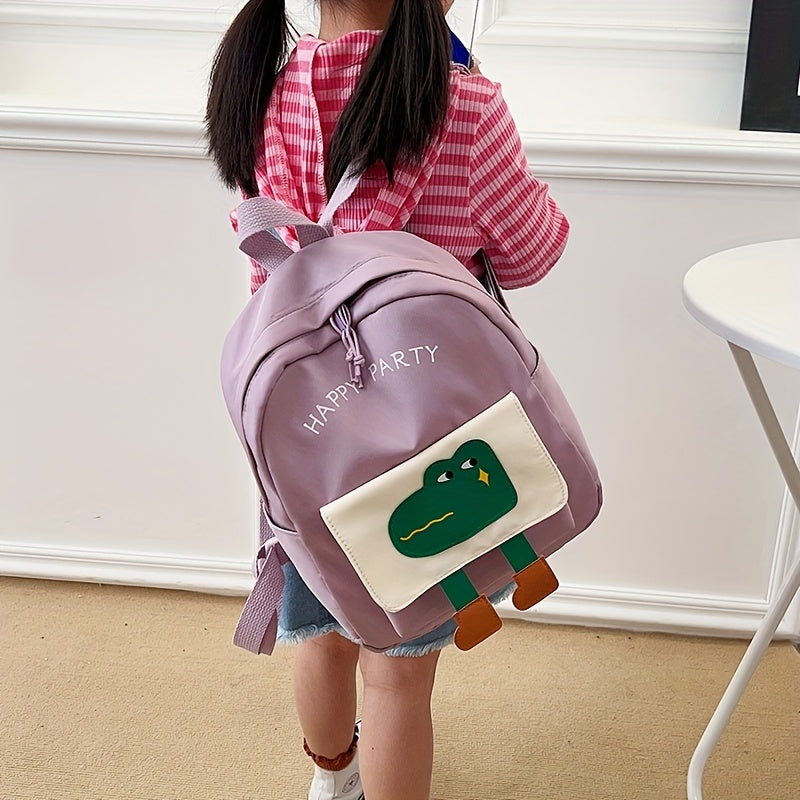 Cartoon Crocodile Kindergarten Bag Boys And Girls Schoolbag