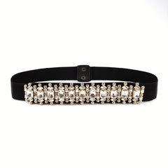 Crystal Elastic Wide Belt for Women Bohemian Girdle Dress Waistband
