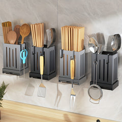 Wall Mounted Utensil Holder Draining Chopstick Cage Cutlery Organizer