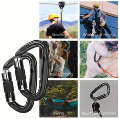 1pc 25KN Auto Lock Aluminum Carabiner Outdoor Climbing Camping Hiking Rescue