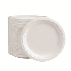 100pcs Sugarcane Bagasse Plates - Eco Friendly Biodegradable Paper Plates