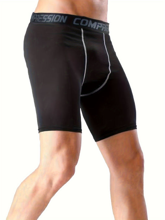 Men's Compression Sports Boxers Shorts Quick Dry Stretch Shorts