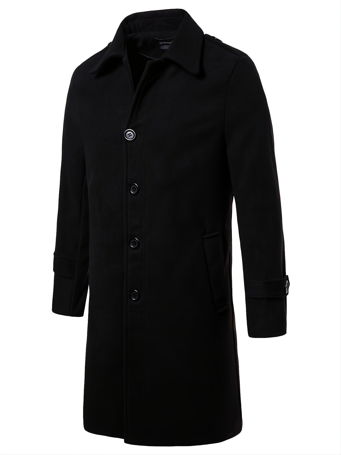 Men's Lapel Long Trench Coat Casual Windproof Jacket