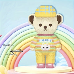 Yellow Hat Teddy Bear Large Building Blocks Educational Puzzle