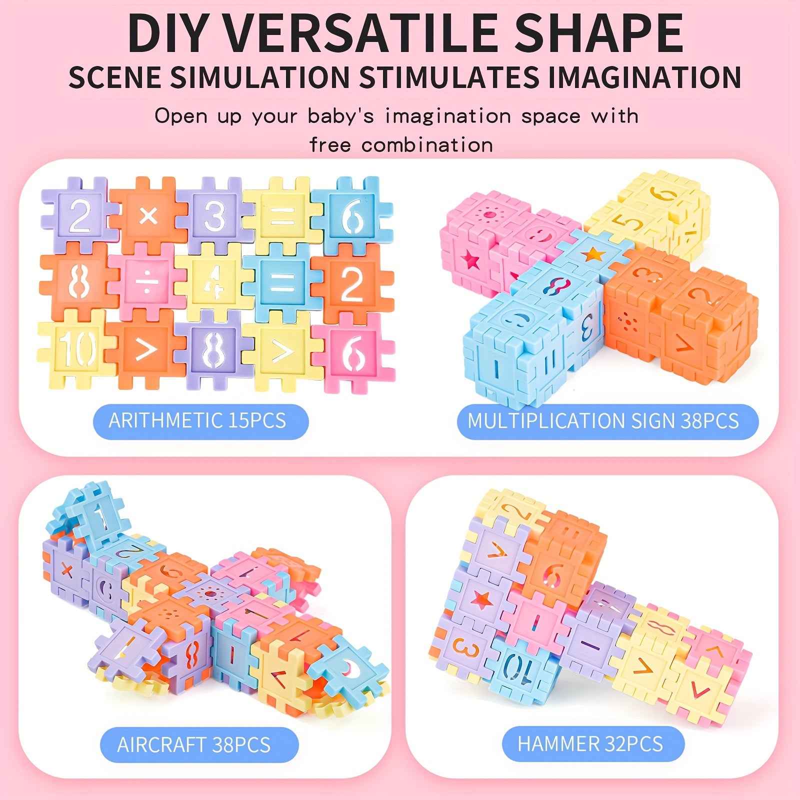 Kids Building Blocks Educational Splicing Toy Numbers Squares