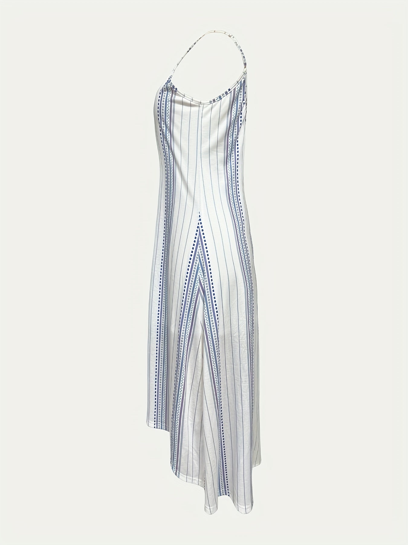  Boho Summer Dress Women's Plus Stripe Print V Neck Maxi