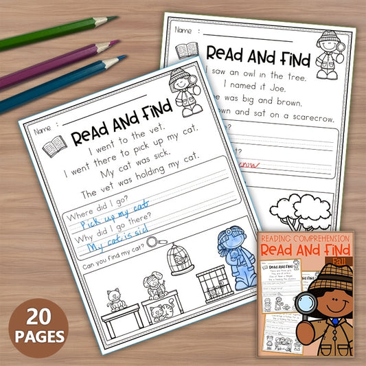 Interactive Halloween & Thanksgiving Reading Comprehension Worksheets