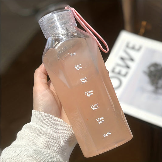 17oz Motivational Water Bottle with Time Marker, BPA-Free Sports Cup