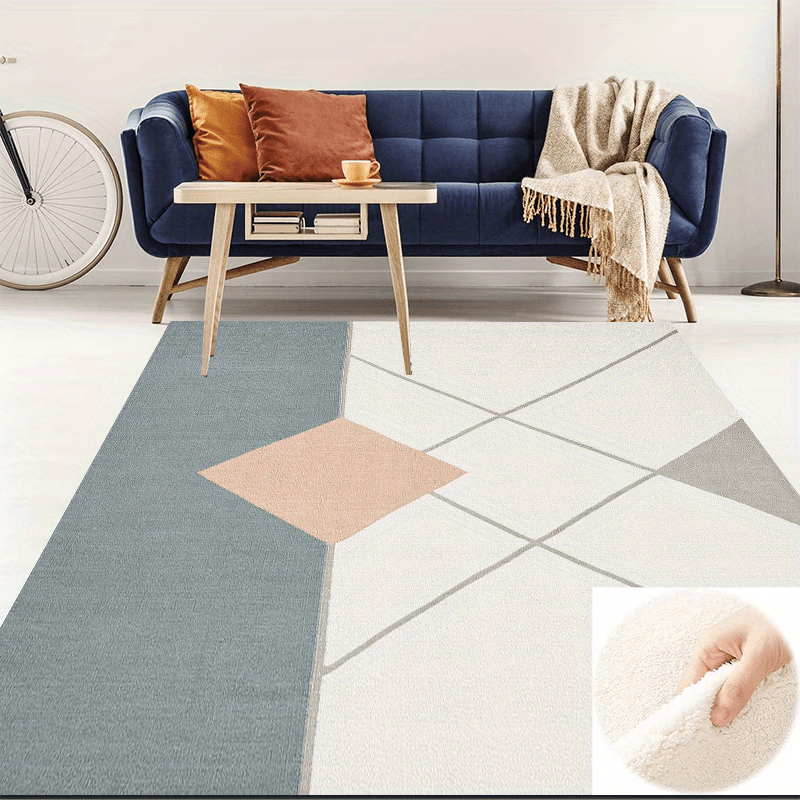 Fluffy Faux Wool Area Rugs Modern Large Carpet Non-slip Machine Washable