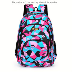 Large Capacity Colorblock Backpack Preppy College School Daypack