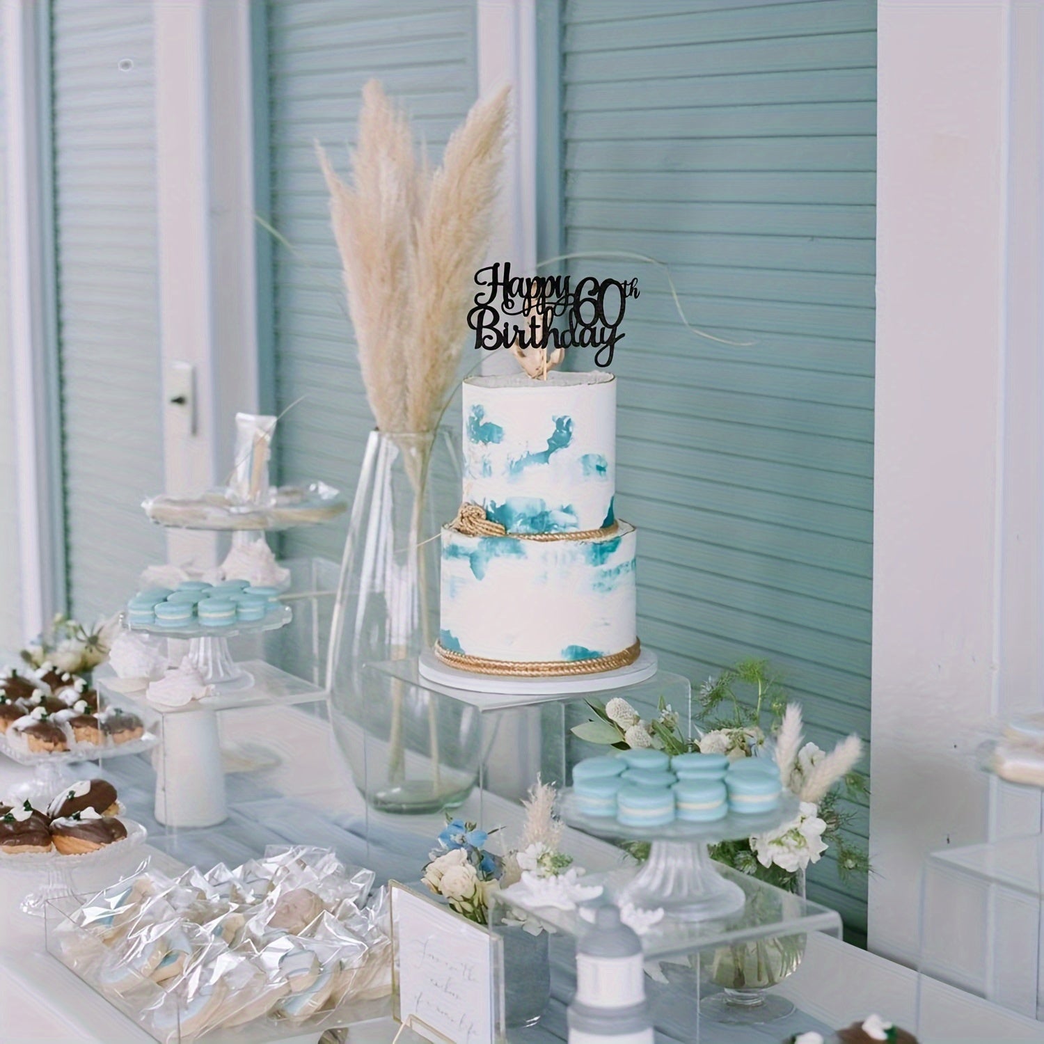 Glitter Happy 60th Birthday Cake Topper - Fabulous Party Decor