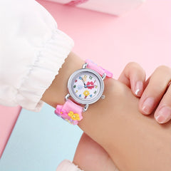 Kids Plastic Flower Pattern Watch