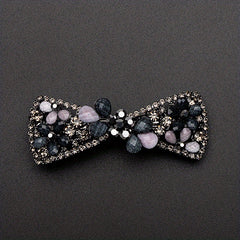 Vintage Rhinestone Flower Side Clip French Barrette Hair Accessories