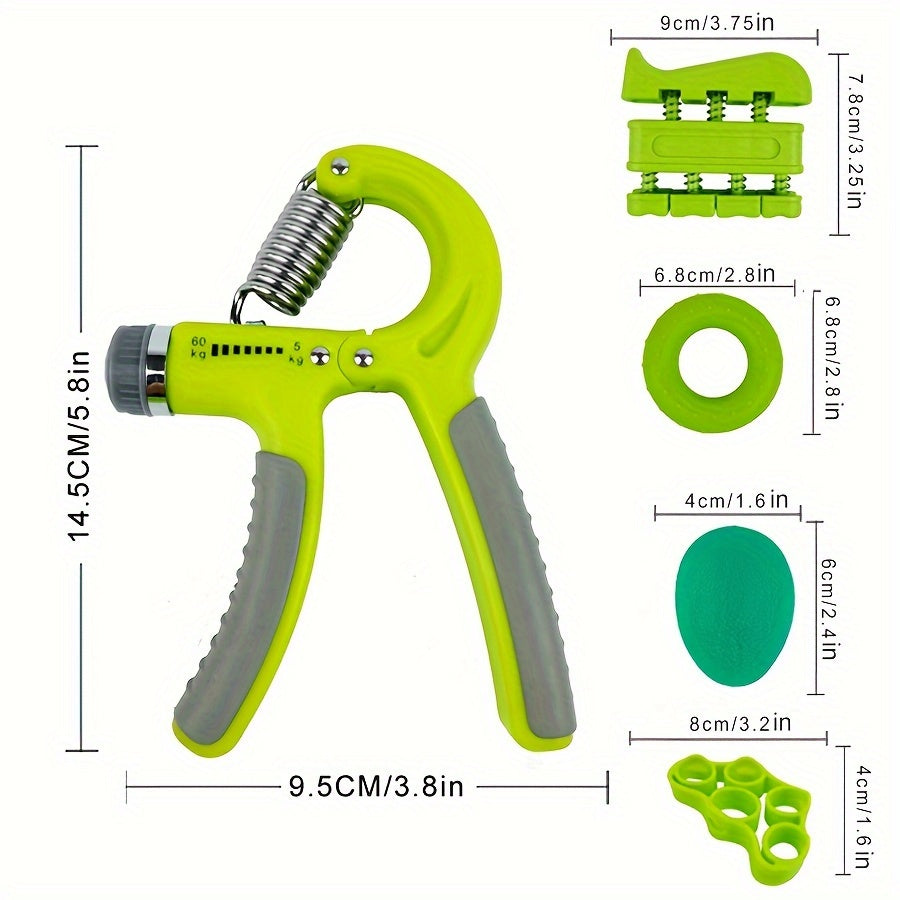 Hand Grip Strengthener Set - Finger Sleeves, Egg Shape Ball, Grip Ring