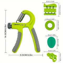 Hand Grip Strengthener Set - Finger Sleeves, Egg Shape Ball, Grip Ring