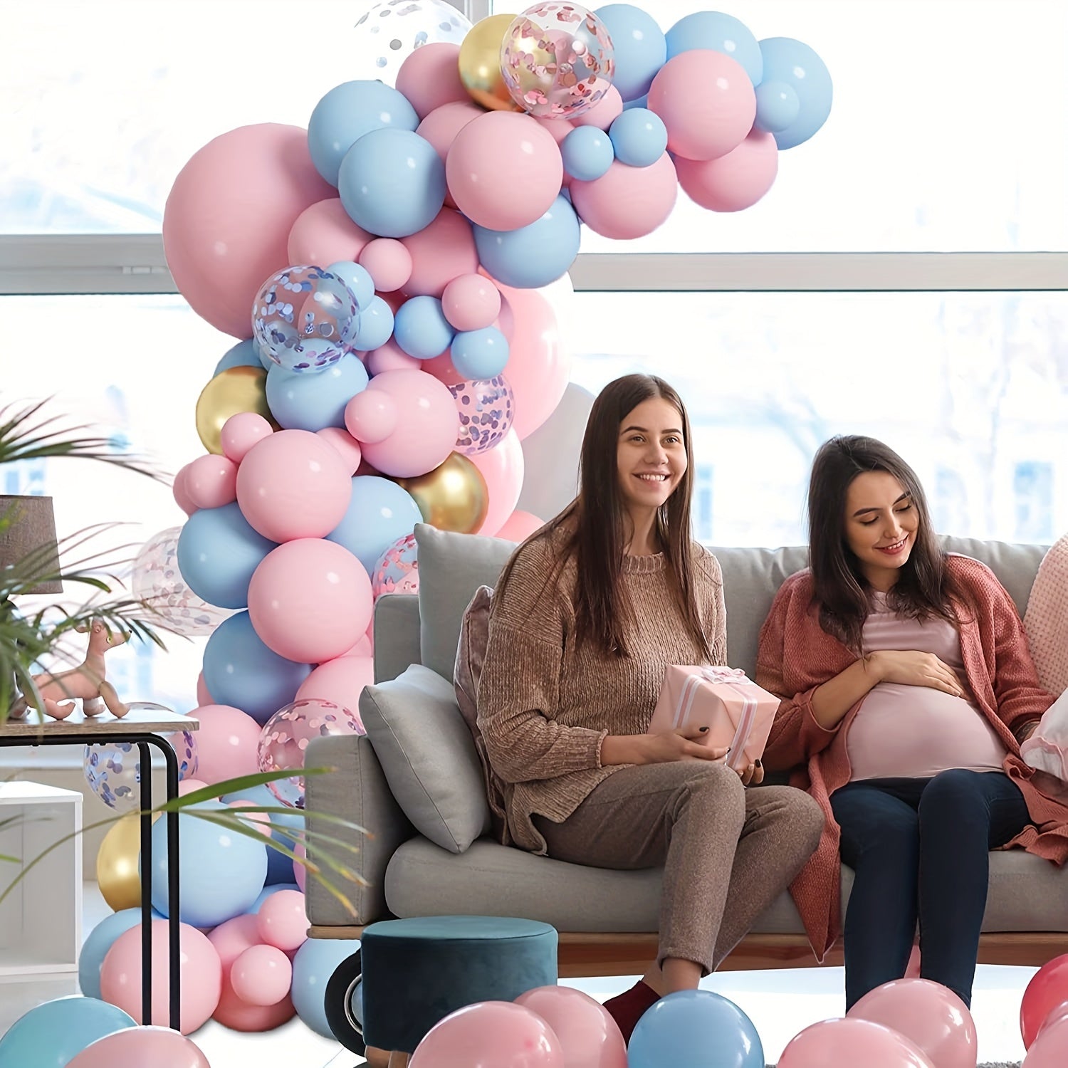 130pcs Pink Balloon Garland Arch Kit Baby Shower Gender Reveal Decorations