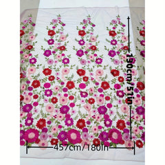 Large Machine Embroidery Sun Thread Applique Mesh Lace Dress