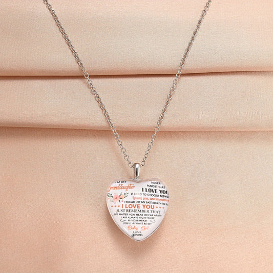 Granddaughter Pendant Necklace Delicate Christmas Party Gift