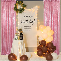 2pcs Sequin Backdrop Curtains Glitter Photo Booth Backdrops Curtains