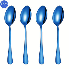 4pcs Stainless Steel Forks Spoons Set for Restaurants Hotels Gatherings