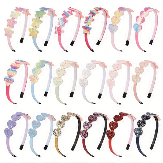 6pcs Star Heart Sequin Hair Hoop Hair Accessories Girls