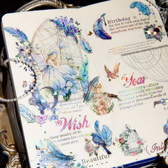 3pcs Dream Feather Sticker Pack Vintage Scrapbooking Label Diy Journal