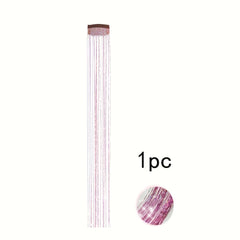 3pcs Glitter Hair Tinsel Extensions 20 Inch Kit