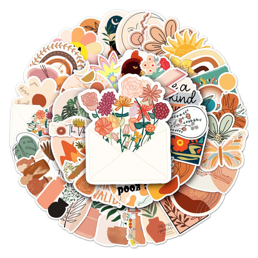 50Pcs Bohemian Style Stickers for Car Laptop Water Bottle