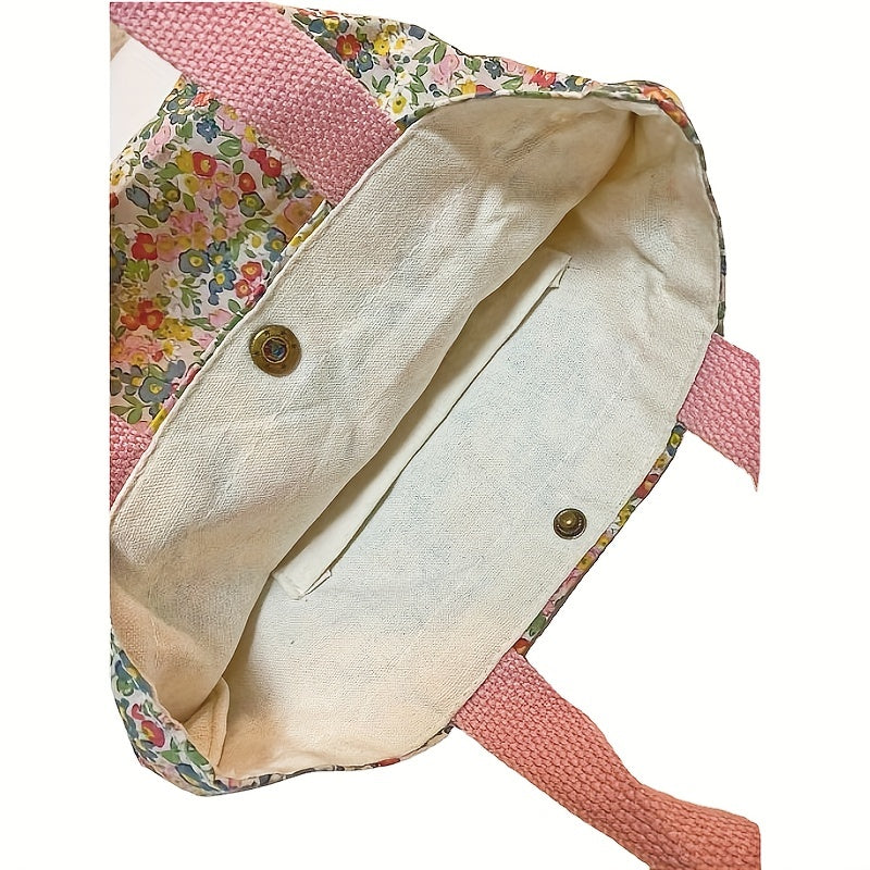 Floral Pattern Handbag Satchel Bag for Work
