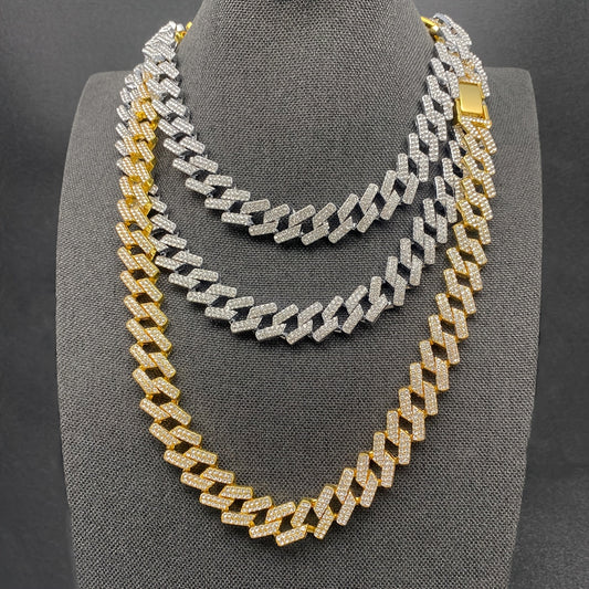 Cuban Link Rhinestone Chain Necklace