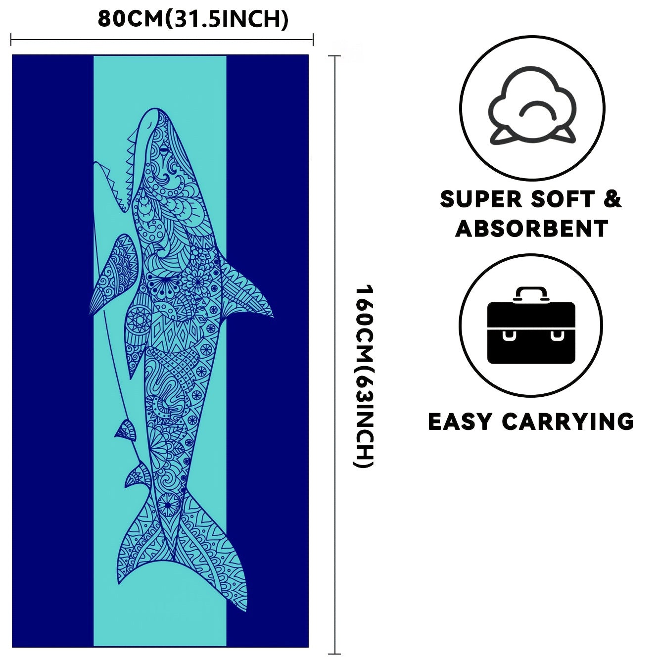Microfiber Beach Towel Soft Absorbent Sandproof