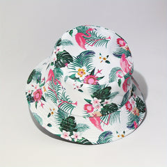 Flamingo Leaf Print Bucket Hat Lightweight Sun Hats