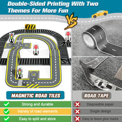 Magnetic Building Road Set Train Track Educational Toy Boys