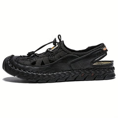 Men's Closed Toe Anti Collision Sandals Stitched Non Slip Beach Shoes