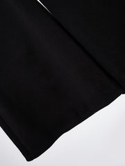  Solid Ruched Flared Leg Trousers