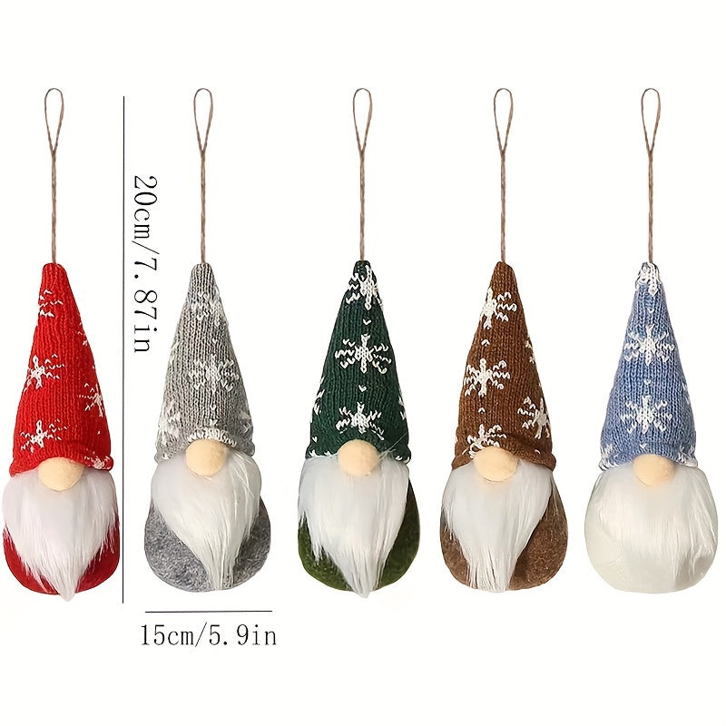 2pcs Christmas Tree Hanging Gnomes Plush Ornaments Santa Elf Decor