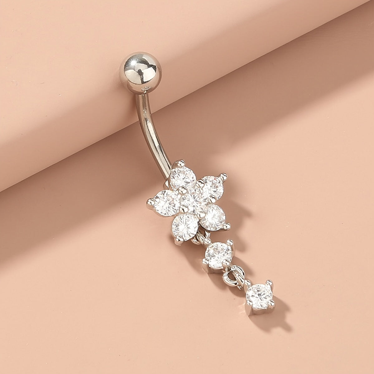 Flower Shape Tassel Belly Button Ring Body Piercing Jewelry