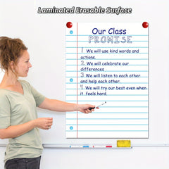 2pcs 20x28 Dry Erase Poster Set Large Grid Whiteboard Charts