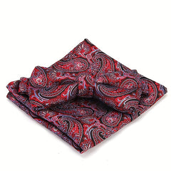 Polyester Formal Men's Bow Tie Handkerchief Set