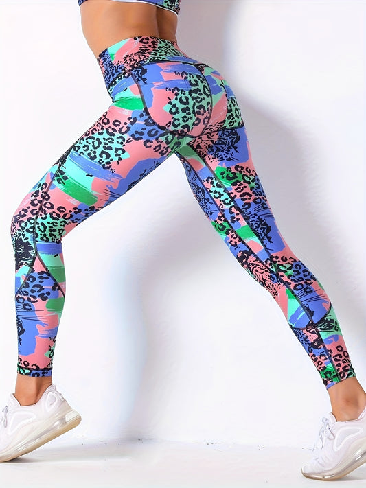 Leopard Print High Waist Sports Tight Pants
