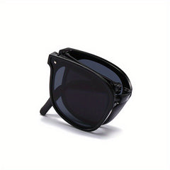 Square Frame Sunglasses Foldable Rivet Decor Polarized Glasses