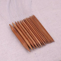 Natural Wood Needle Bamboo Knitting Set DIY Sewing Knitting Woolen Kn