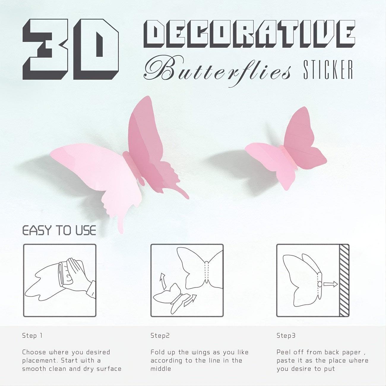 12pcs 3D Butterfly Wall Decals & Magnets for Kids Room Decor