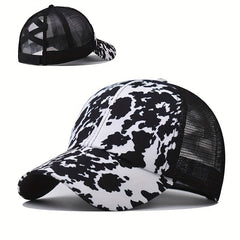 Cross Ponytail Cap Women's Men's Trucker Hat Summer Mesh