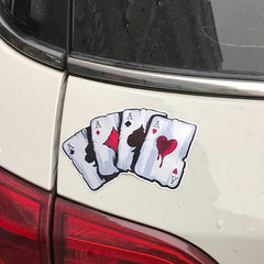 Poker Red & Peach Reflective Sticker Decal