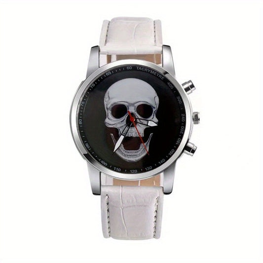 Skull Alloy Round Wrist Watch For Men And Women